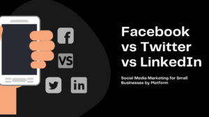 Facebook vs Twitter vs LinkedIn social media marketing graphic